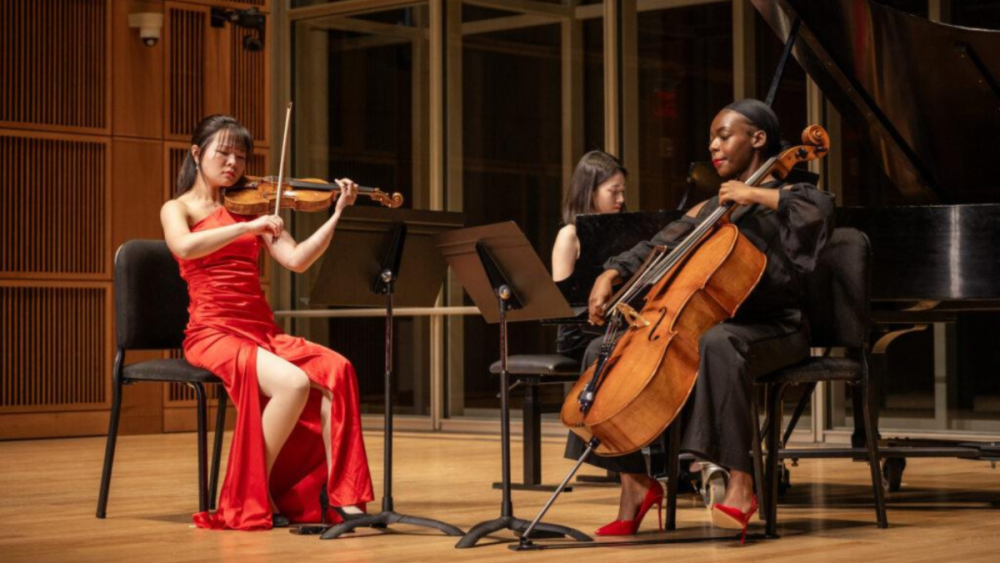 Musicians perform in Mixon Hall. 